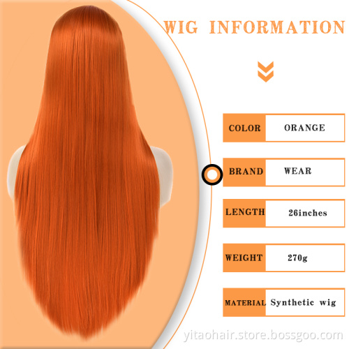 Wholesale Quality Factory Price Long Straight Wig Pastel Color Cosplay Halloween Lolita Synthetic Hair Ombre Two Tone Wigs Women